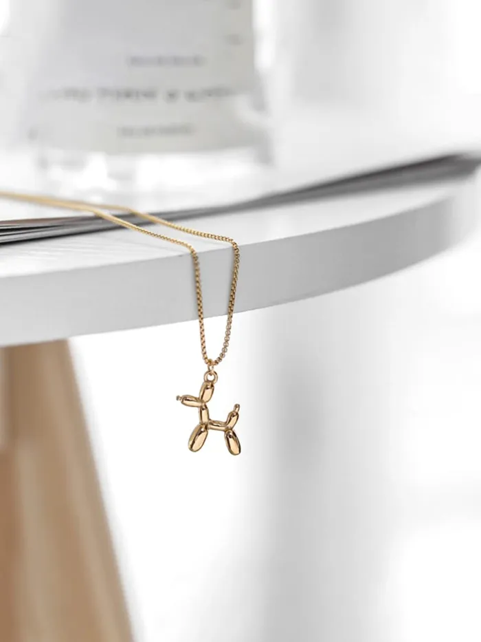 Earrings Yellow Chimes Yellow Chimes Chain Pendant for Women Rose GoldPlated DogShaped Pendant With Chain For Women and Girls