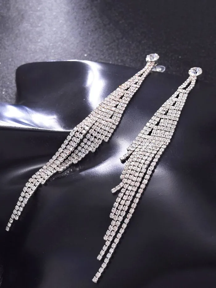 Earrings Yellow Chimes Yellow Chimes Crystal Earrings for Women Crystals from Swarovski Glamouring Chandelier Long Crystal Danglers Earrings for Women and Girls