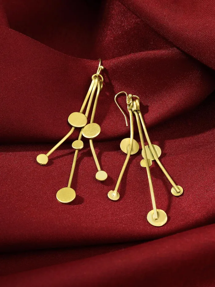 Earrings Yellow Chimes Yellow Chimes Dangler Earrings For Women Fashion Golden Women Earrings Gold Plated Long Dangler Earrings For Girls Eternal Elegance Birthday Gift for Girls Anniversary Gift for Women