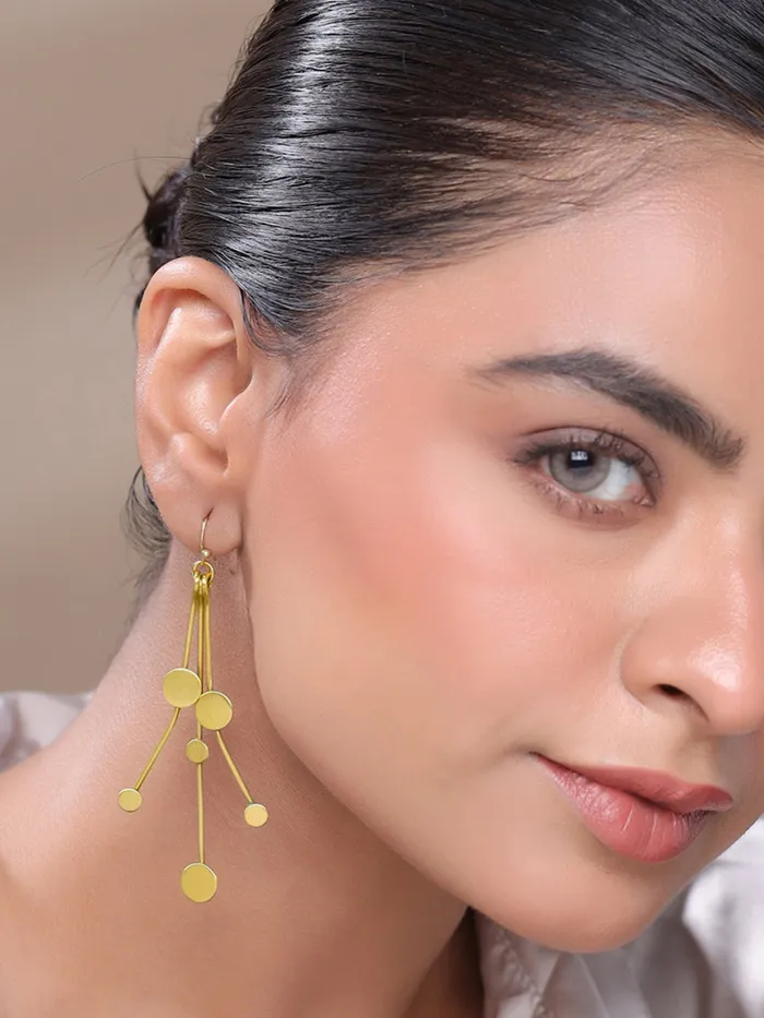 Earrings Yellow Chimes Yellow Chimes Dangler Earrings For Women Fashion Golden Women Earrings Gold Plated Long Dangler Earrings For Girls Eternal Elegance Birthday Gift for Girls Anniversary Gift for Women