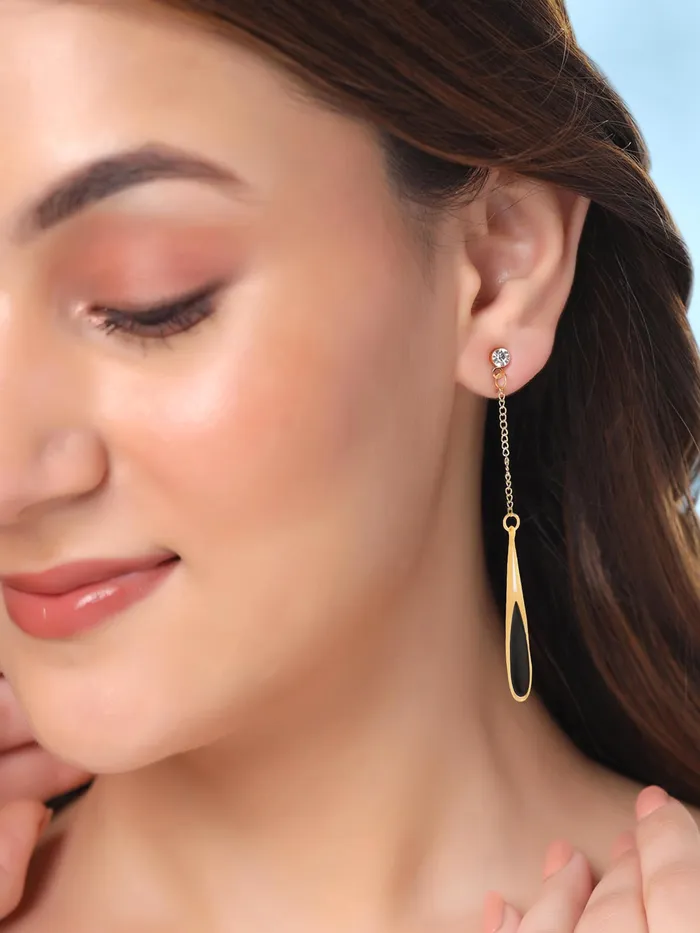 Earrings Yellow Chimes Yellow Chimes Dangler Earrings for Women Girls Fashion Women Earrings Gold Plated Long Chain Earrings for Women Chic Reverie Birthday Gift For Girls Anniversary Gift for Wife