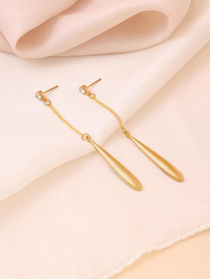 Earrings Yellow Chimes Yellow Chimes Dangler Earrings for Women Girls Fashion Women Earrings Gold Plated Long Chain Earrings for Women Chic Reverie Birthday Gift For Girls Anniversary Gift for Wife