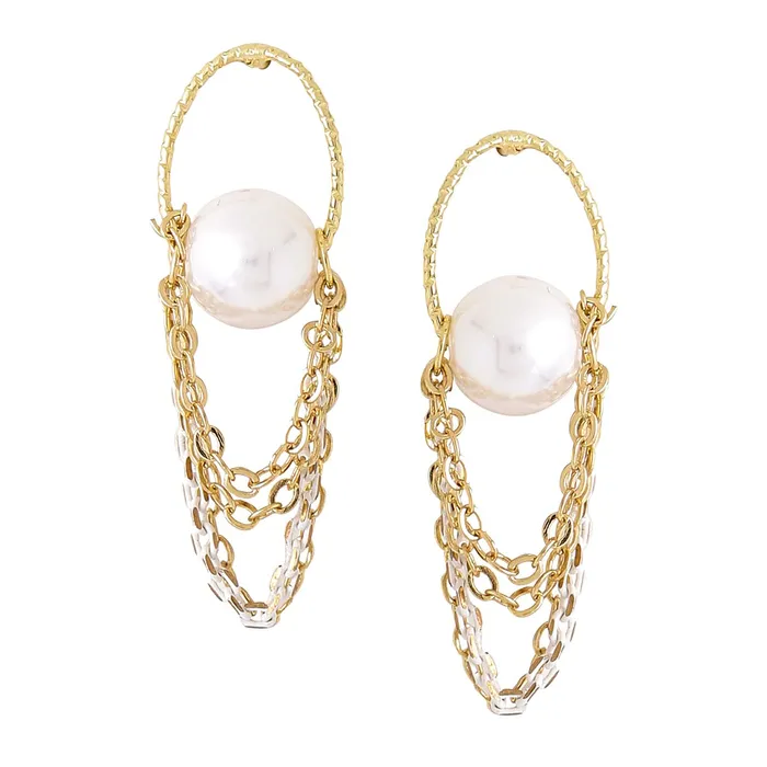 Earrings Yellow Chimes Yellow Chimes Earrings For Women Gold Tone Triple Layered Chain Pearl Stud Drop Earrings For Women and Girls Earrings Yellow Chimes Yellow Chimes Earrings For Women Gold Tone Triple Layered Chain Pearl Stud Drop Earrings For Women and Girls