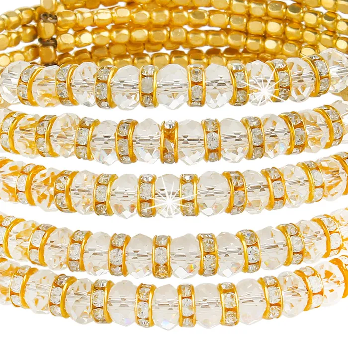 Earrings Yellow Chimes Yellow Chimes Exclusive Sparkling Crystals Beads Stylish Gold Plated Designer Choker Necklace for Women and Girls