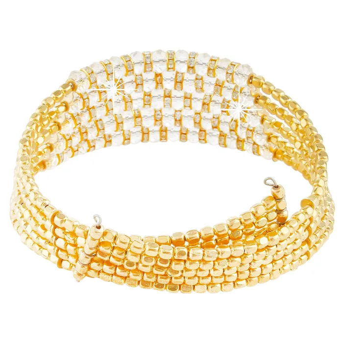 Earrings Yellow Chimes Yellow Chimes Exclusive Sparkling Crystals Beads Stylish Gold Plated Designer Choker Necklace for Women and Girls