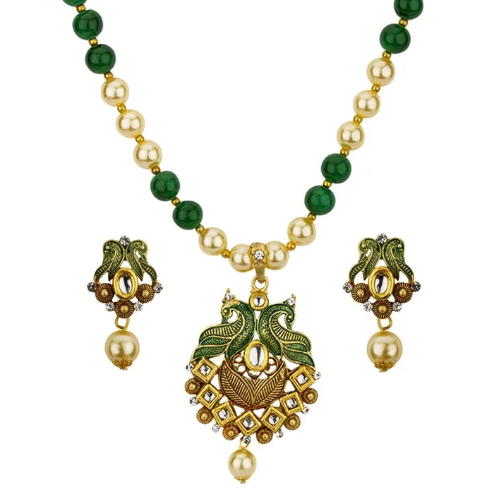 Earrings Yellow Chimes Yellow Chimes Exclusive Traditional Peacock Desaign Pearl Kundan Necklace With Drop Earrings For Women Earrings Yellow Chimes Yellow Chimes Exclusive Traditional Peacock Desaign Pearl Kundan Necklace With Drop Earrings For Women