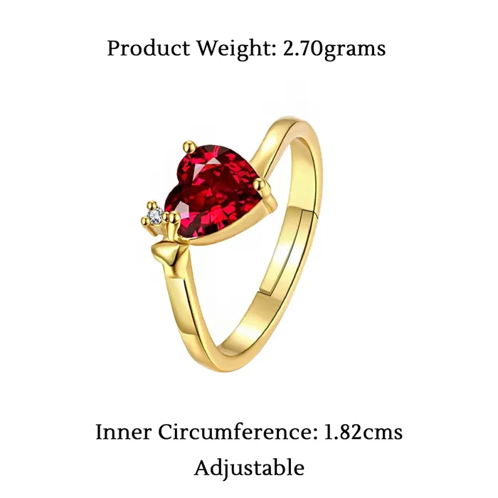 Earrings Yellow Chimes Yellow Chimes Latest Fashion Valentines day Special Austrian Crystal Lovers Adjustable Ring for Women and Girls Valentine Gift for Girls