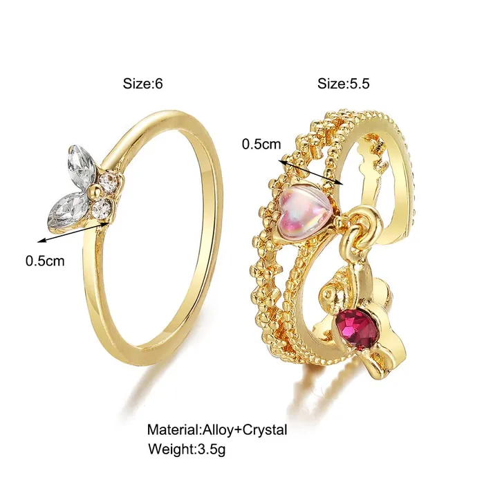 Earrings Yellow Chimes Yellow Chimes Ring For Women Stunning Gold Plated Multilayered Charm Attached EyeCatchingRings For Women and Girls