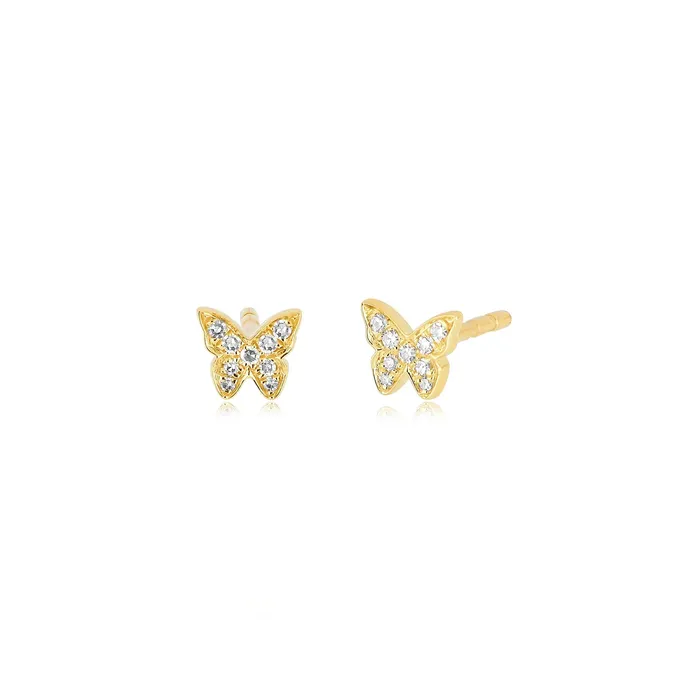 ef collection Earrings Baby Diamond Butterfly Studs