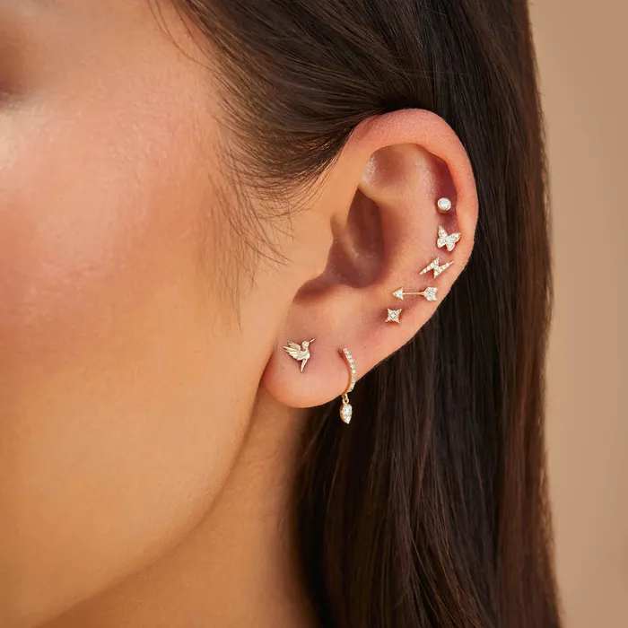 ef collection Earrings Baby Diamond Butterfly Studs ef collection Earrings Baby Diamond Butterfly Studs