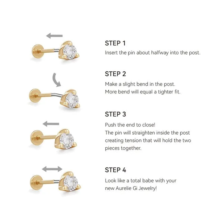 ETTA Triple Pearl Threadless Flatback Earring AURELIE GI Earrings