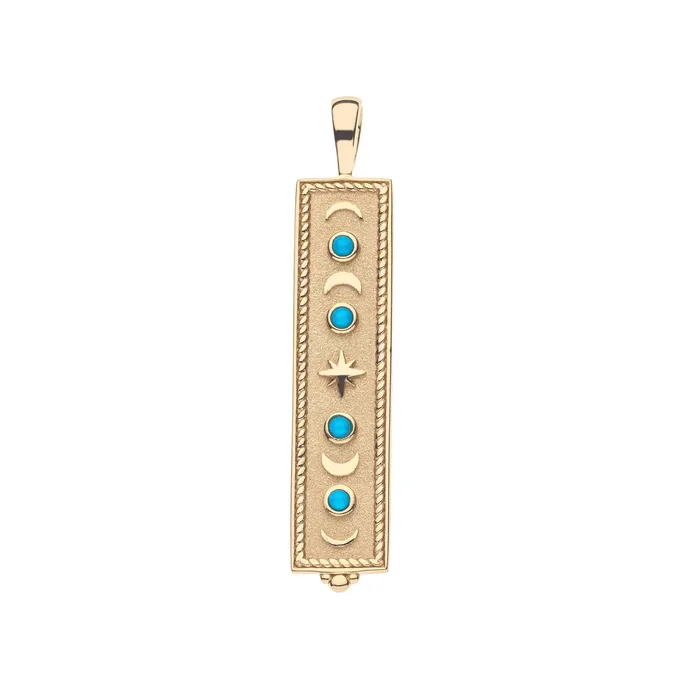 FOREVER Eclipse Dogtag Pendant in Turquoise Jane Win Necklaces