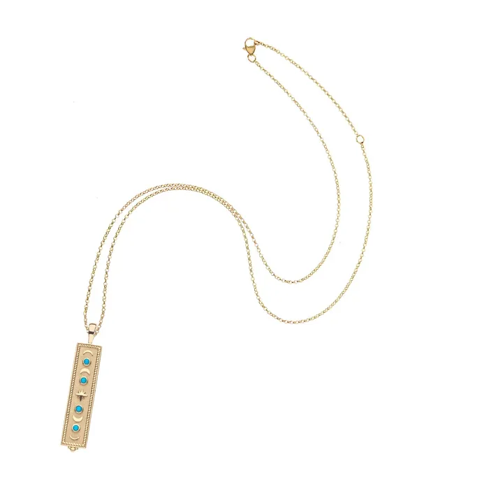 FOREVER Eclipse Dogtag Pendant in Turquoise Jane Win Necklaces