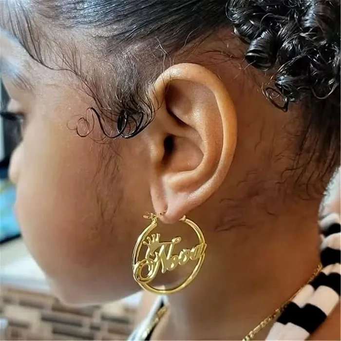 Get Signatured Girls Hoop Name Earrings Earrings