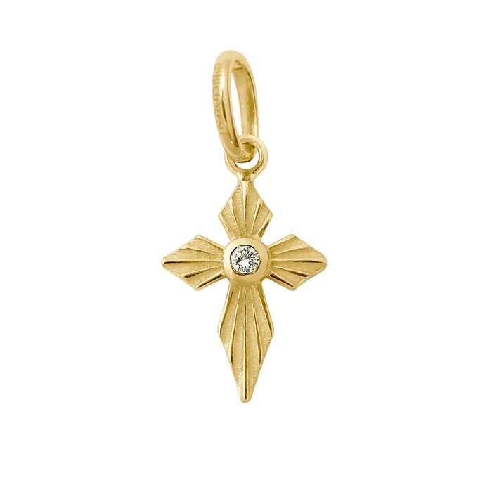 Gigi Clozeau Necklaces Croix Lumire Diamond Pendant Yellow Gold