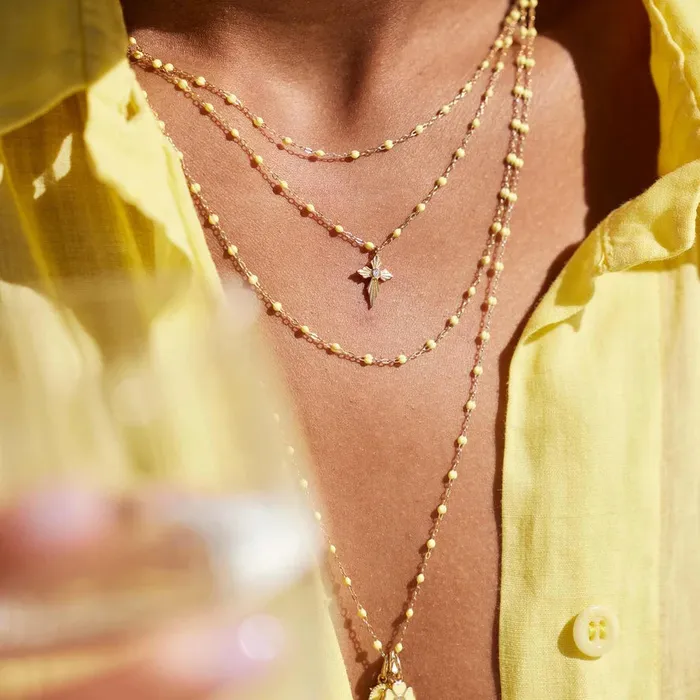 Gigi Clozeau Necklaces Croix Lumire Diamond Pendant Yellow Gold