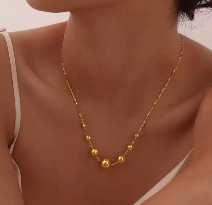 Gold Bead Necklace Get Signatured Necklaces