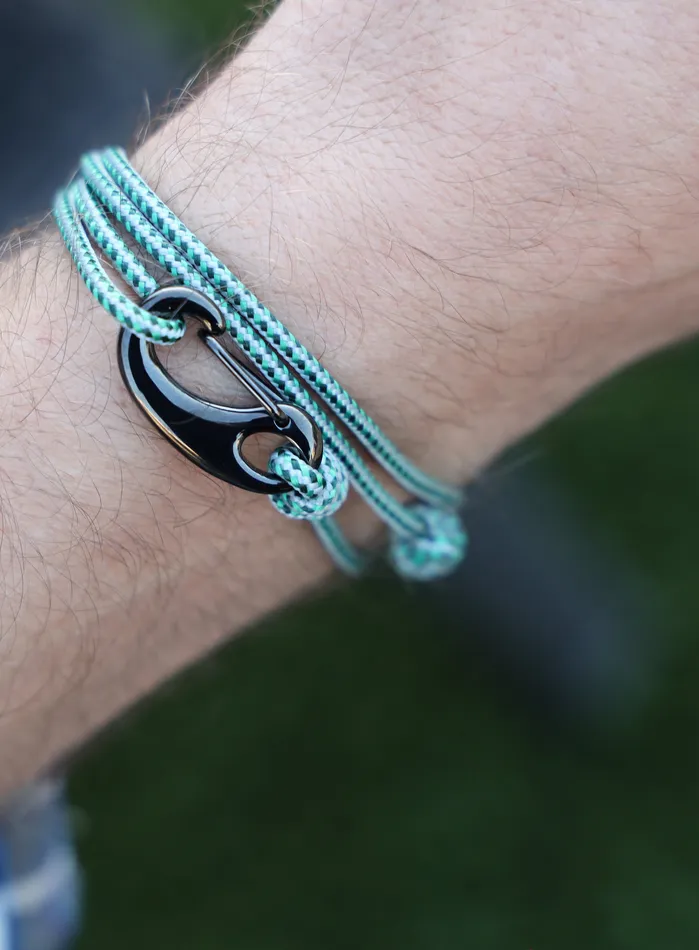 Green Gray Tactical Cord Bracelet for Men Black Clasp 29K We Are All Smith Bracelets