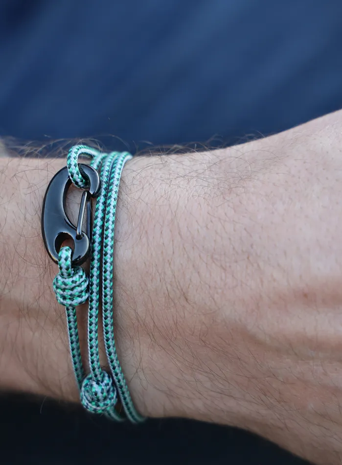 Green Gray Tactical Cord Bracelet for Men Black Clasp 29K We Are All Smith Bracelets