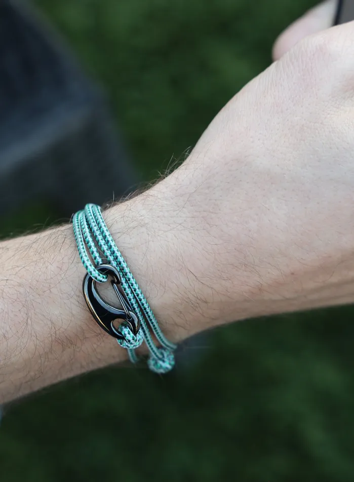 Green Gray Tactical Cord Bracelet for Men Black Clasp 29K We Are All Smith Bracelets