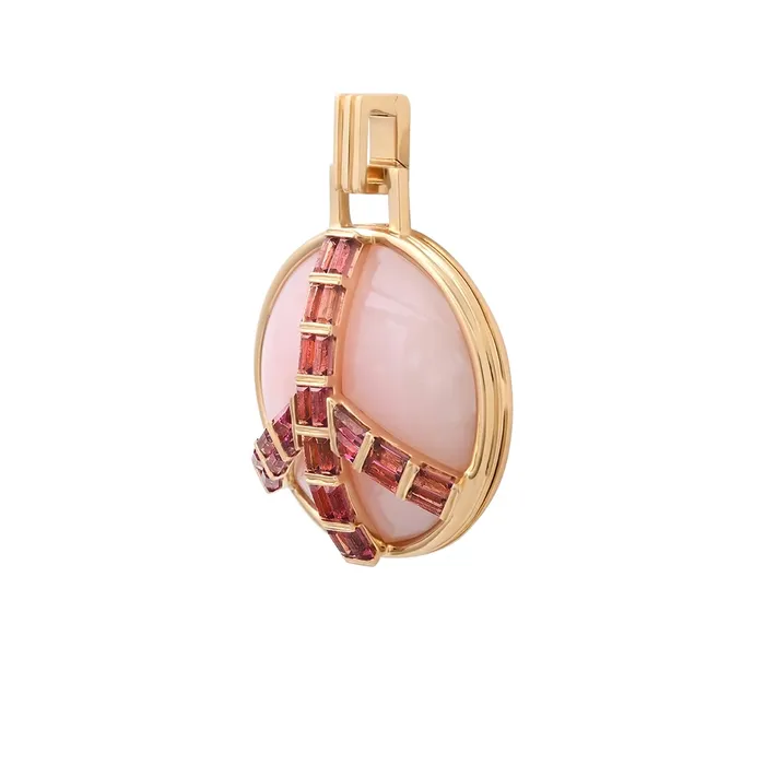 Helena Rose Necklaces Midsize Peace Pendant in Pink Opal and Pink Tourmaline