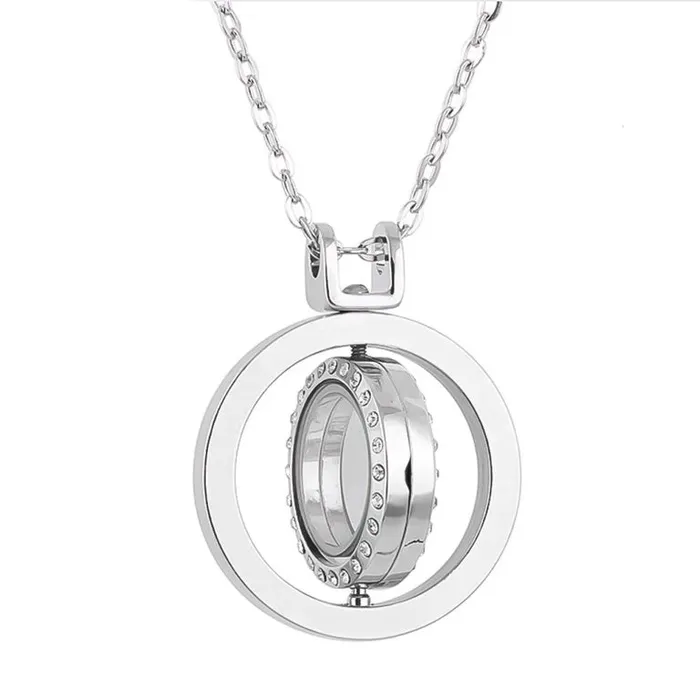 JE0003 Necklaces Glass Locket Pendant Magnetic Fidget Spinner Stainless Steel with 30 Chain JE0003 Necklaces Glass Locket Pendant Magnetic Fidget Spinner Stainless Steel with 30 Chain