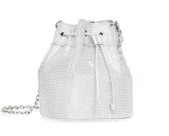 judith Leiber Rings Piper Bucket Silver