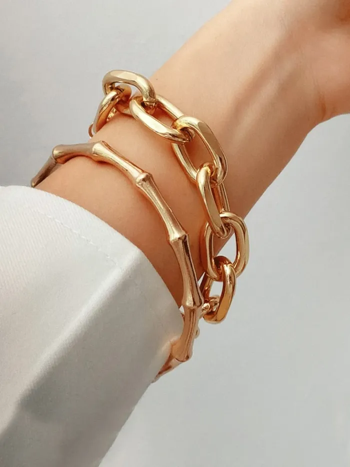 Kairangi Combo Bracelets for Women Gold Plated 2 Pcs Adjustable Chain Bracelet Set for Women and Girls Kairangi Rings