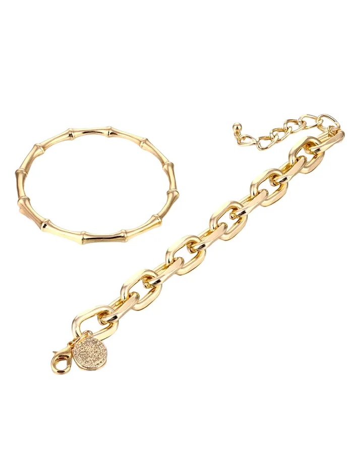 Kairangi Combo Bracelets for Women Gold Plated 2 Pcs Adjustable Chain Bracelet Set for Women and Girls Kairangi Rings
