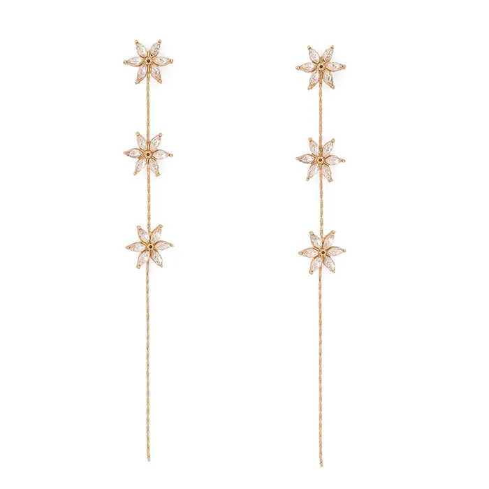 Kairangi Dangler Drop Earring for Womens Gold Plated Crystal Studded Floral Designed Dangler Drop Earrings for Women and Girls Kairangi Bracelets