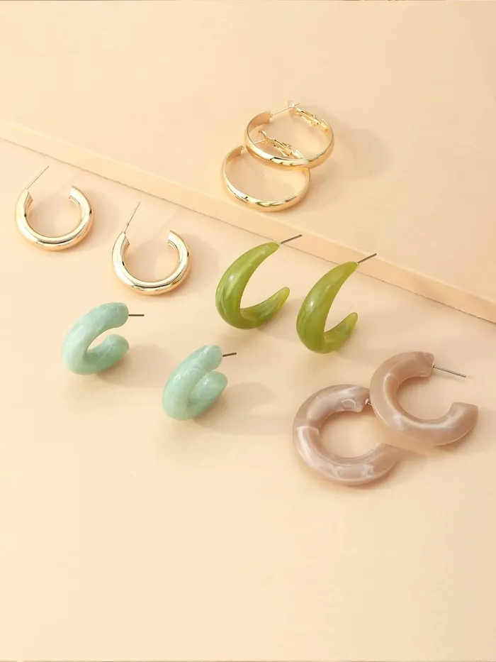 Kairangi Earrings for Women and Girls Multicolor Hoops Earrings Combo Gold Plated 5 Pairs Combo Hoop Earrings for Women Birthday Gift for girls and women Anniversary Gift for Wife Kairangi Necklaces