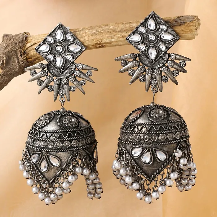 Kairangi Earrings for Women and Girls Traditional Silver Oxidised Jhumka Earrings German Silver Big Jhumki Earrings Birthday Gift For girls and women Anniversary Gift for Wife Kairangi Necklaces Kairangi Earrings for Women and Girls Traditional Silver Oxidised Jhumka Earrings German Silver Big Jhumki Earrings Birthday Gift For girls and women Anniversary Gift for Wife Kairangi Necklaces