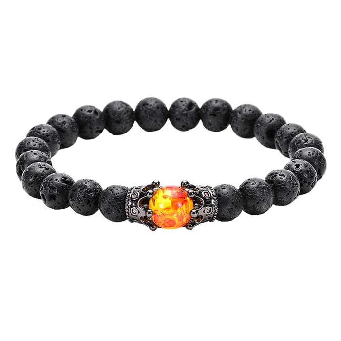 Kairangi Kairangi Bracelets for Men and Boys Black Beads Bracelet for Men Black Obsidian BraceletsStretchable Mens Bracelets Birthday Gift for Men and Boys Anniversary Gift for Husband Necklaces