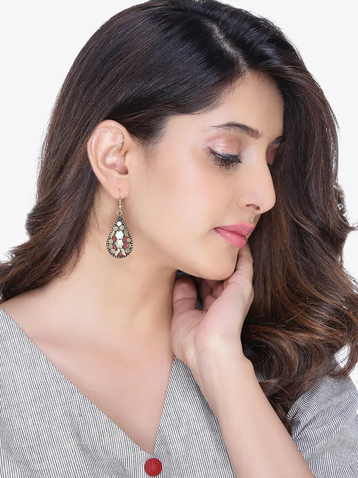 Kairangi Kairangi Earrings for Women and Girls Multicolor Drops Earrings Gold Plated Drop Earring Set Floral Shaped Drop Earrings Combo Birthday Gift for Girls and Women Anniversary Gift for Wife Earrings
