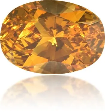 Langerman Diamonds Earrings Natural Orange Diamond Oval 035 ct Polished