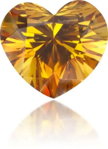 Langerman Diamonds Necklaces Natural Orange Diamond Heart Shape 066 ct Polished
