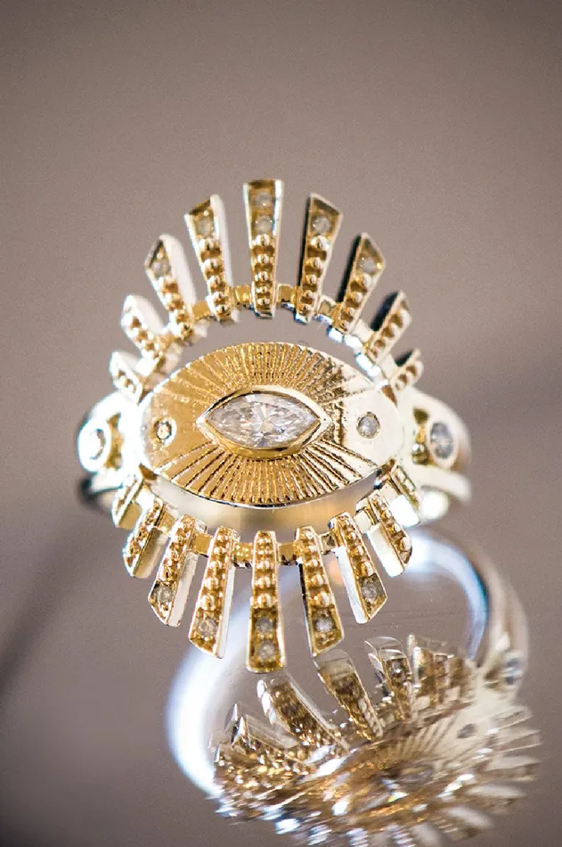 Large Sun Eye Marquise Diamond Diamond Beams Ring Celine Daoust Rings