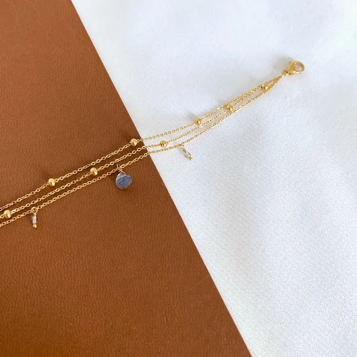 Leana dreifaches Armband Labradorit Victoire Collection Victoire Collection Earrings