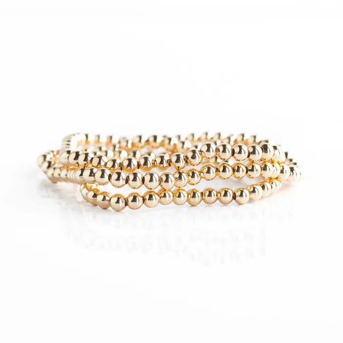 Lenny Eva Triple Wrap GoldperlenArmband 4mm Lenny Eva Earrings