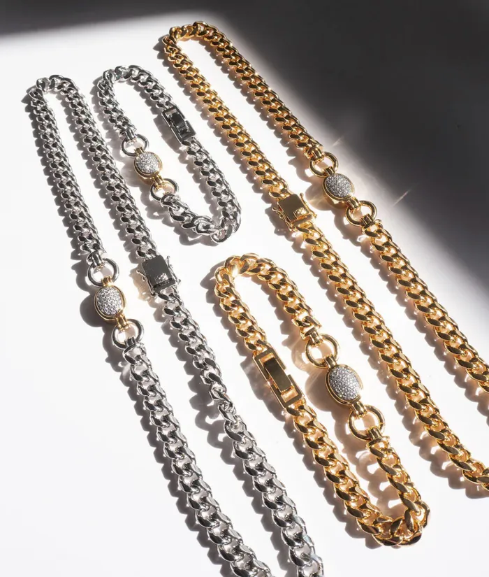 LUV AJ Necklaces The Pave Oval Link Necklace