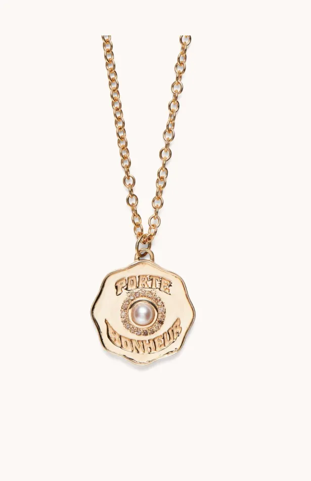 Marlo Laz Necklaces Porte Bonheur Coin Necklace