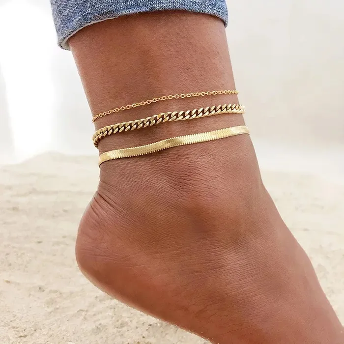 meaeguet Earrings Herringbone Anklet