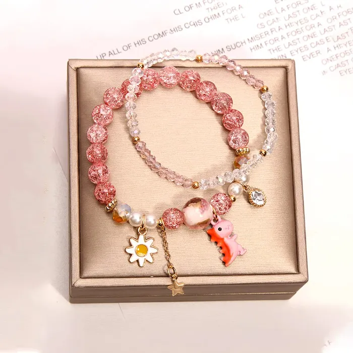 Melbees by Yellow Chimes Earrings Melbees by Yellow Chimes Bracelet for Kids and Girls Charm Bracelets Kids and Girls Multi layered Flower Charm Bracelet Birthday Gift For Kids and Girls
