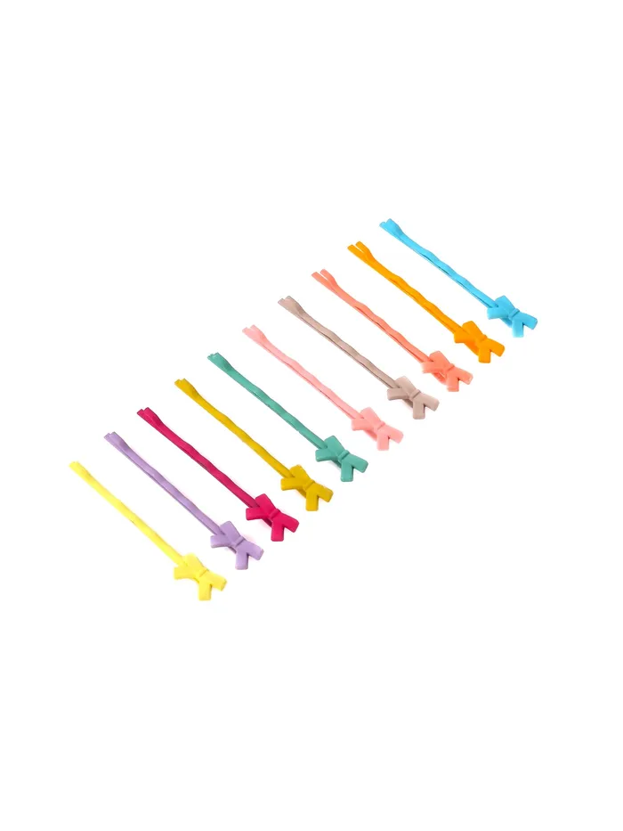 Melbees by Yellow Chimes Hair Pins for Girls Kids Hair Accessories for Girls Hair Pin 10 Pcs Bow Bobby Pins for Hair Multicolor Charm Hairpin Bobby Hair Pins for Girls Kids Teens Toddlers Yellow Chimes Necklaces