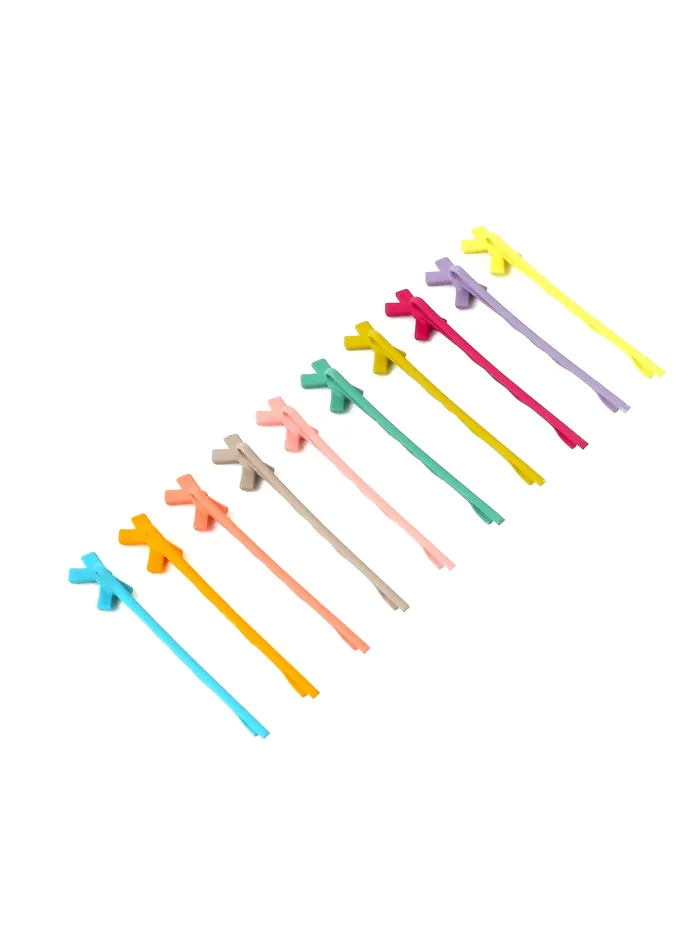 Melbees by Yellow Chimes Hair Pins for Girls Kids Hair Accessories for Girls Hair Pin 10 Pcs Bow Bobby Pins for Hair Multicolor Charm Hairpin Bobby Hair Pins for Girls Kids Teens Toddlers Yellow Chimes Necklaces