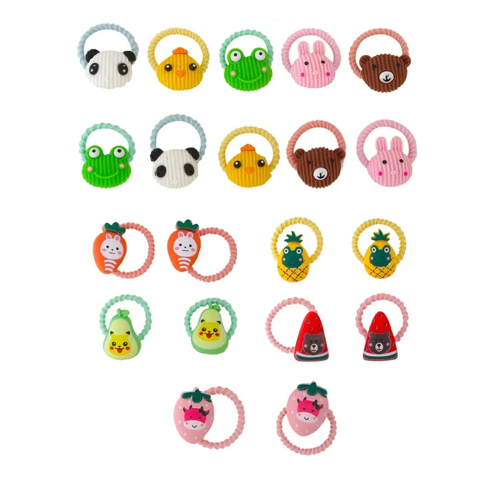 Melbees by Yellow Chimes Rubber Bands for Girls Kids Hair Accessories for Girls Hair Tie 20 Pcs Cute Characters Rubberbands for Kids Ponytail Holder For Baby Girls Toddlers Melbees by Yellow Chimes Earrings