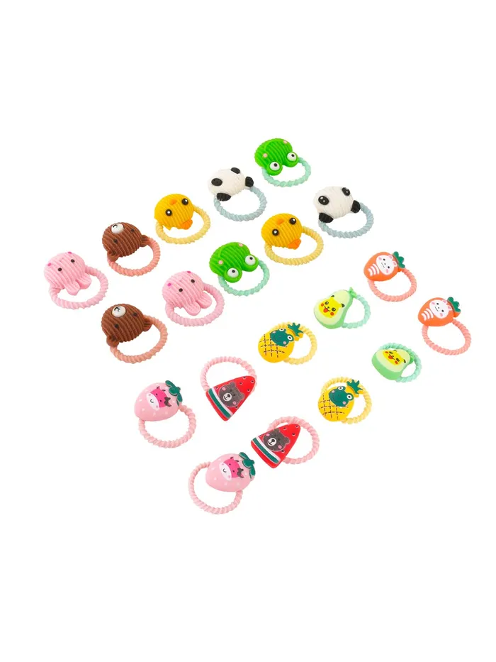 Melbees by Yellow Chimes Rubber Bands for Girls Kids Hair Accessories for Girls Hair Tie 20 Pcs Cute Characters Rubberbands for Kids Ponytail Holder For Baby Girls Toddlers Melbees by Yellow Chimes Earrings