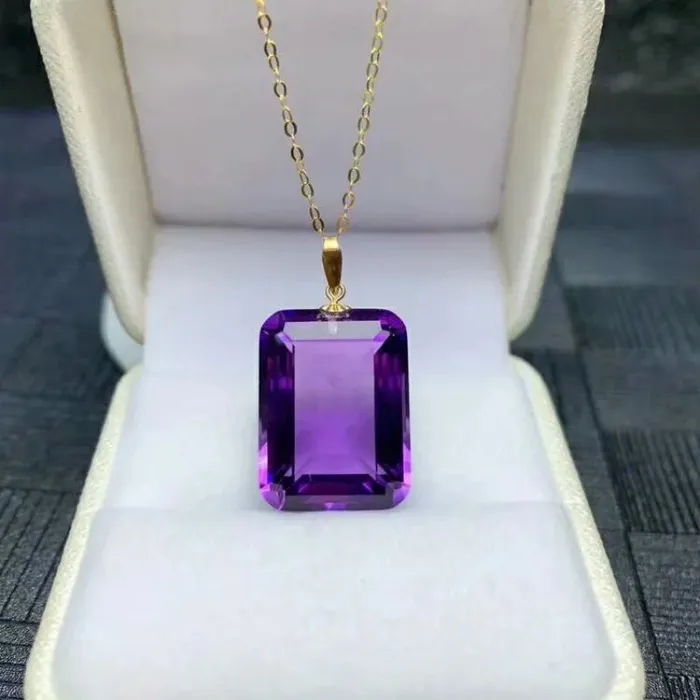 Metamorphidi 18K Gold Natural Amethyst Pendant Necklace Amethyst Gemstone Jewelry Necklaces Metamorphidi 18K Gold Natural Amethyst Pendant Necklace Amethyst Gemstone Jewelry Necklaces