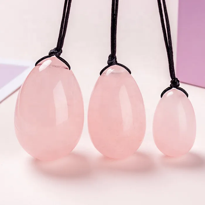 Metamorphidi Earrings Rose Quartz Crystal Yoni Egg Set