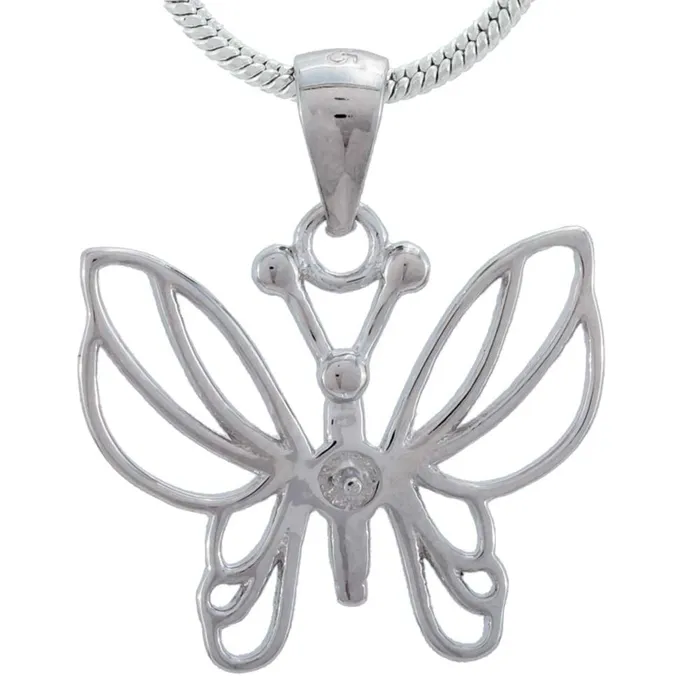 MPST044 DIY Mount Pendant 925 Sterling Silver Butterfly Necklaces